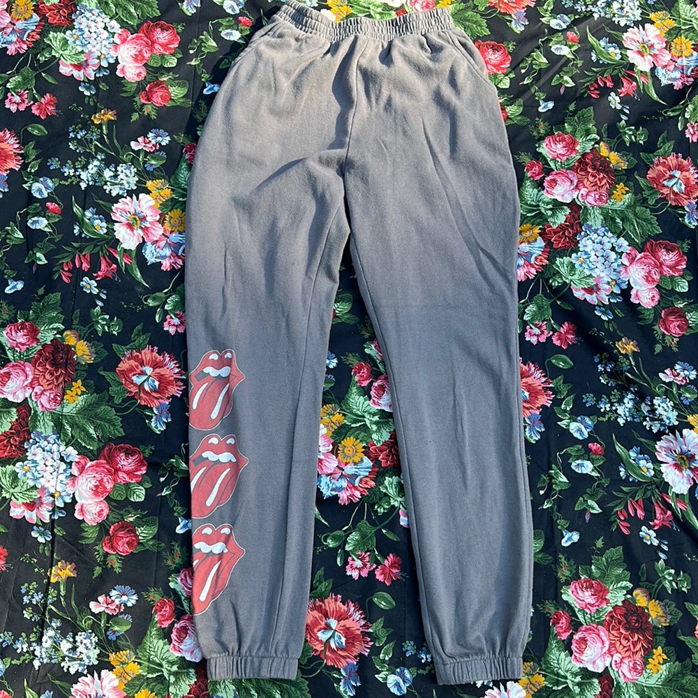 The Rolling Stones repeating logo light grey sweatpants Size XS